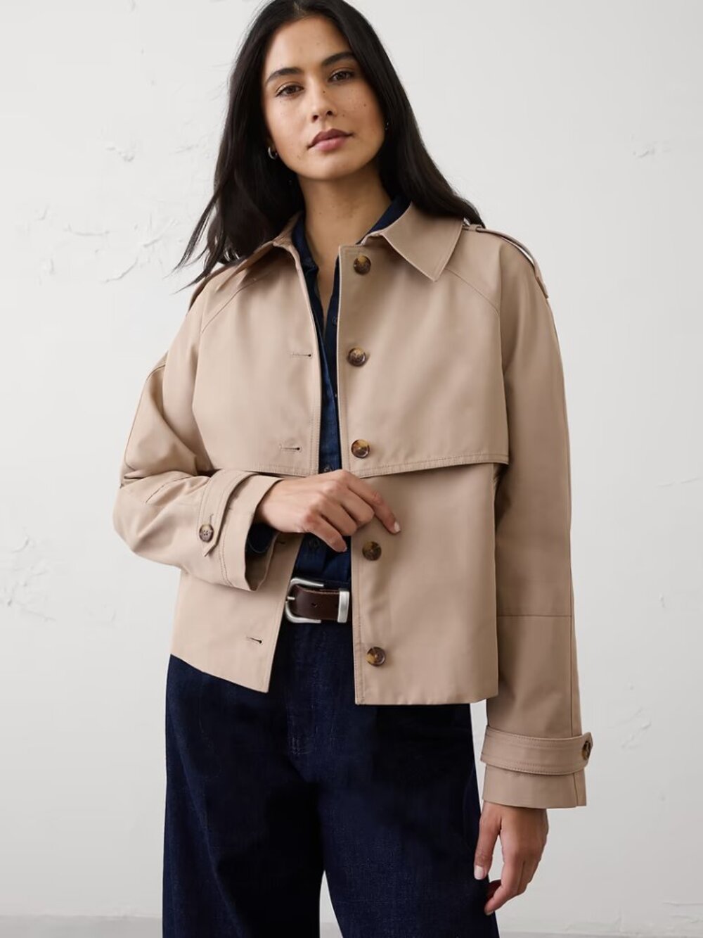 Banana Republic Short Trench Jacket - L - NWT
